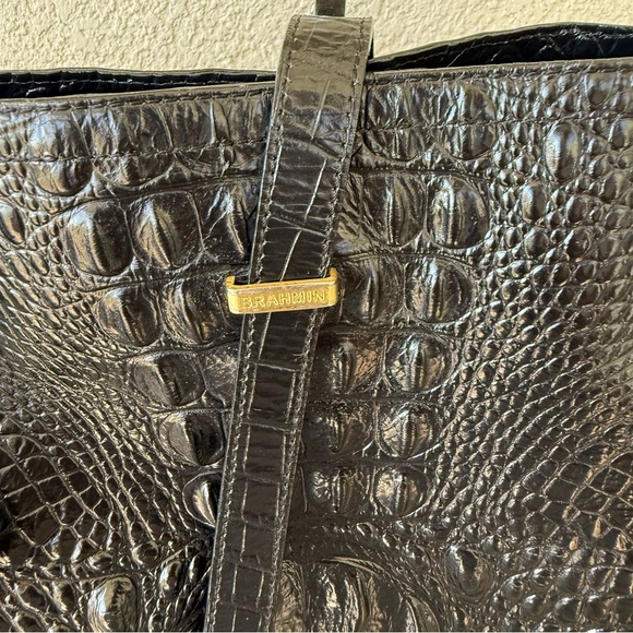 Brahmin Melbourne Collection All Day Large Leather Tote, Embossed Croc Black - Picture 4 of 14
